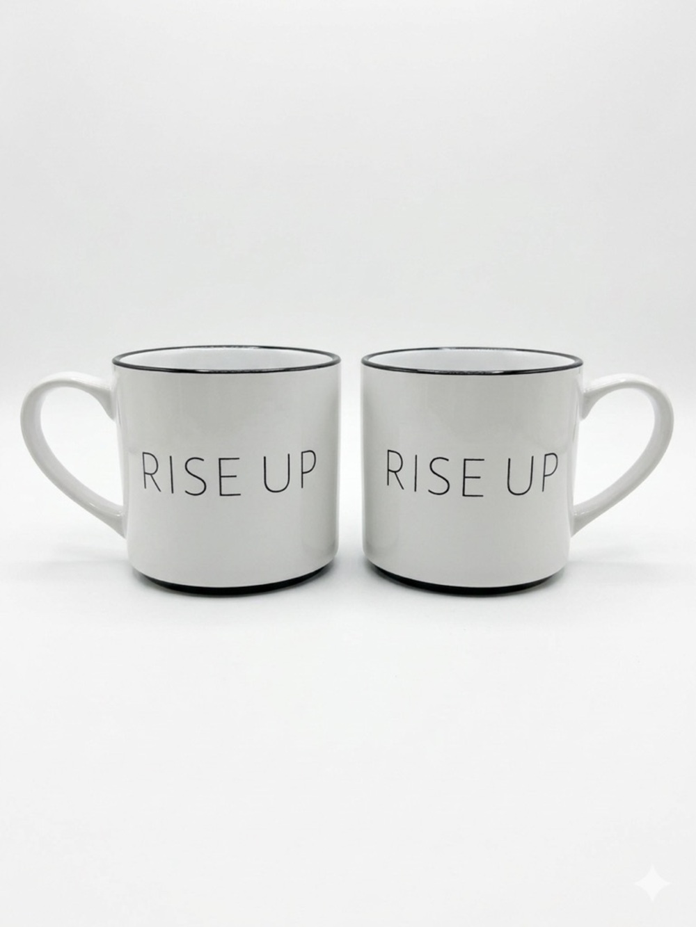 Amici Home Rise Up White Ceramic Coffee Mug (Set of 2)